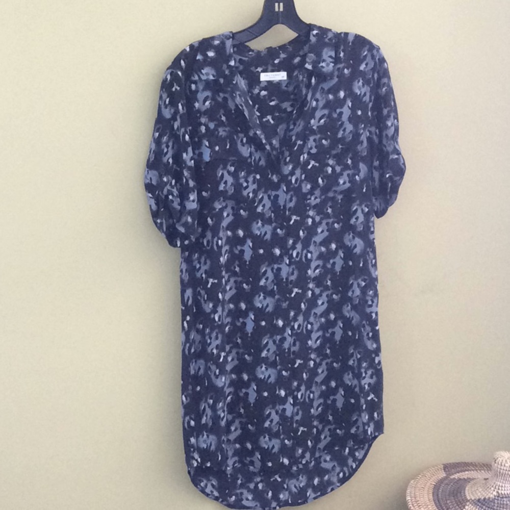 Equipment silk leopard print shirt dress